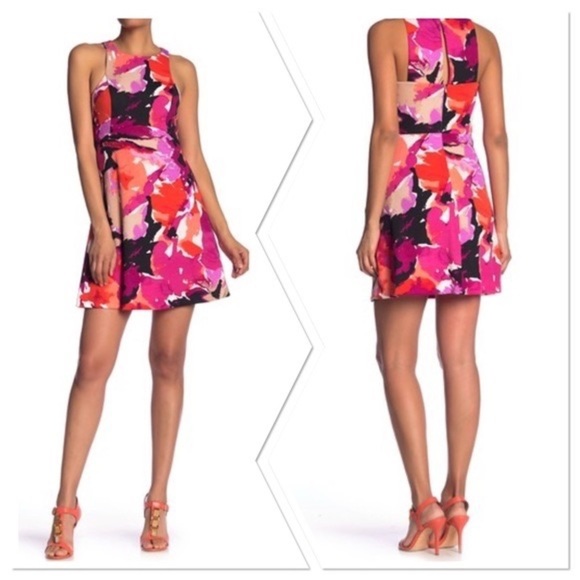 NWT- Trina Turk Robles Sleeveless Fit & Flare Dress, Multi - Size 2 - Picture 1 of 14